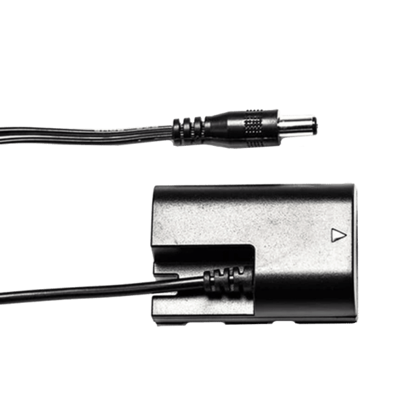 2.5mm male power cable to Canon LP-E6 type dummy battery (24")