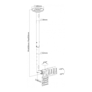 MyWall TV ceiling mount (10 - 30 inches)