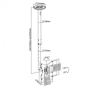 MyWall TV ceiling mount (23 - 42 inches)