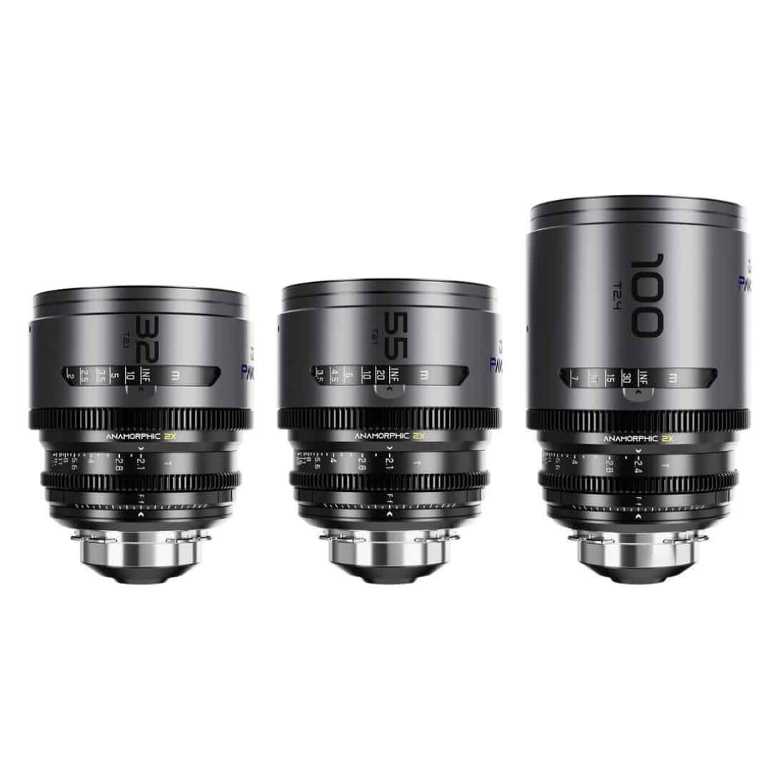 DZOFilm Pavo 2x anamorphic Prime B set 32/55/100mm T2.1-Blue Coating- PL&EF mount (meter)